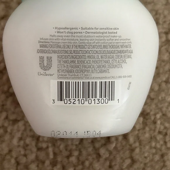 New Pond's Cold Cream Cleanser and Makeup Remover 3.5 oz hypoallergenic - Picture 2 of 9